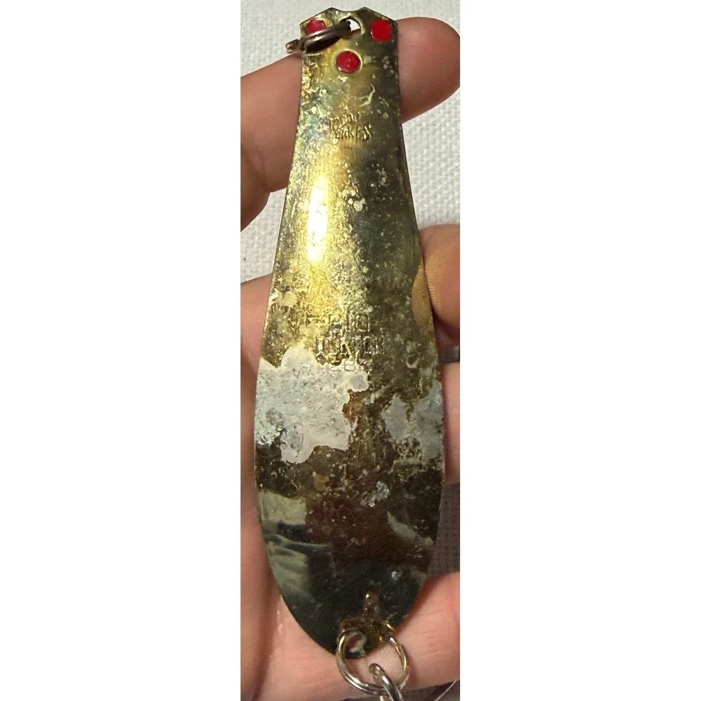Vintage Nebco Flash Bait Johnson Silver Minnow‎ Fishing Spoon Lure Lot 5pc Brass